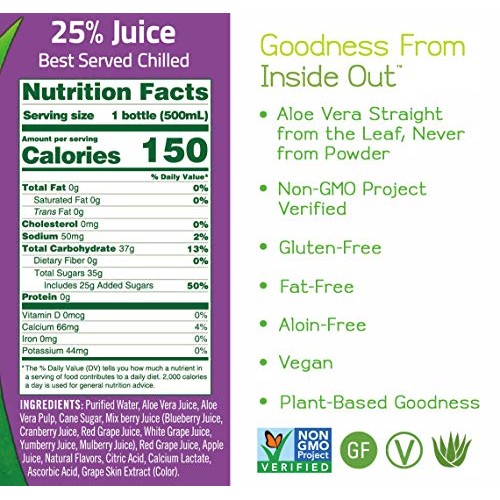 Alo Drink | Alo Spring Aloe Vera Juice Drink | Mixed Berry | 12