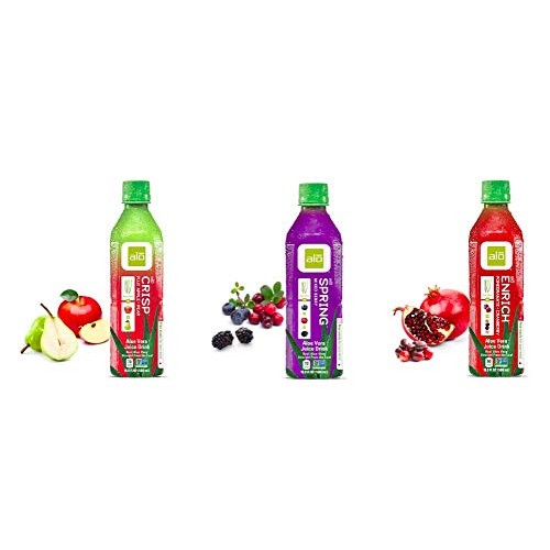 Alo Drink Aloe Vera Drink Variety 4 Crisp - 4 Spring - 4 Enrich