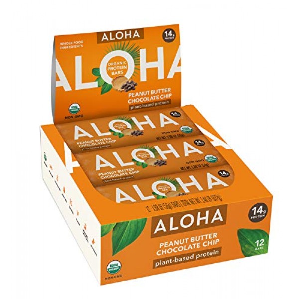 ALOHA Organic Plant Based Protein Bars |Peanut Butter Chocolate ...