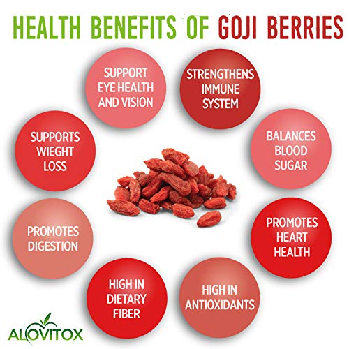 Alovitox Organic Goji Berries 16 Oz | Raw, Vegan, Gluten Free Su