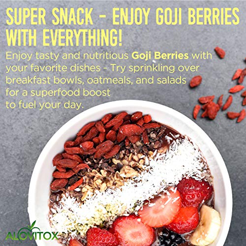 Alovitox Organic Goji Berries 16 Oz | Raw, Vegan, Gluten Free Su