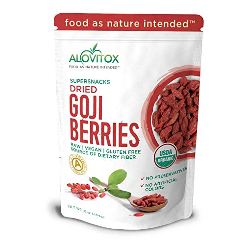 Alovitox Organic Goji Berries 16 Oz | Raw, Vegan, Gluten Free Su