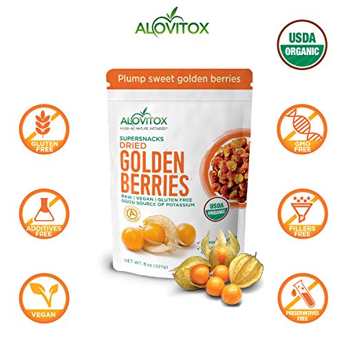 Organic Sun Dried Golden Berries 8 Oz | Raw, Vegan, Gluten Free