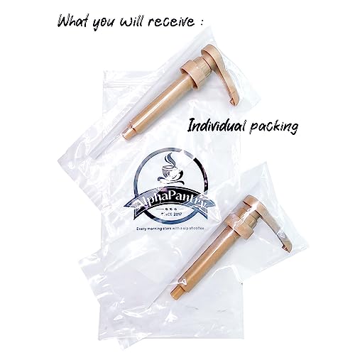 2-Pack Gold AlphaPantry Syrup Pumps for Coffee Syrup Bottle, 750...