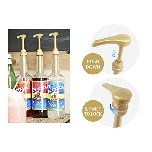 2-Pack Gold AlphaPantry Syrup Pumps for Coffee Syrup Bottle, 750...