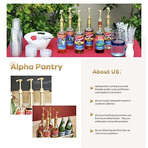 6-Pack Gold AlphaPantry Syrup Pumps for Coffee Syrup Bottle, 750...