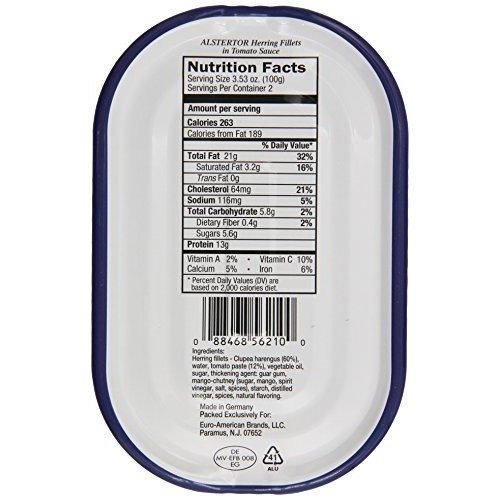 Alstertor Herrings In Tomato Sauce, 7-Ounce Pack Of 5