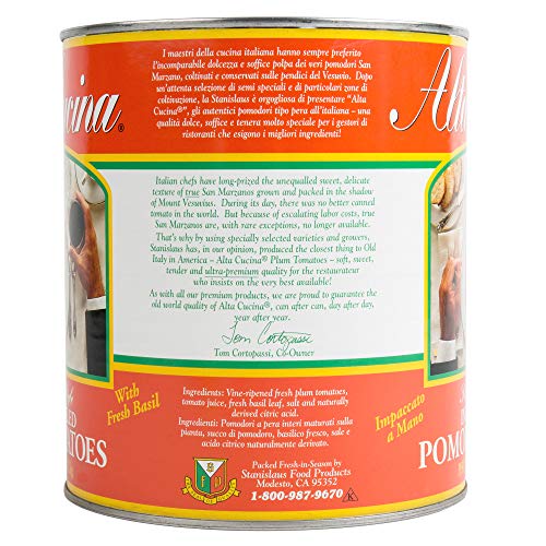 Alta Cucina Whole Plum Tomatoes #10, Pack Of 6