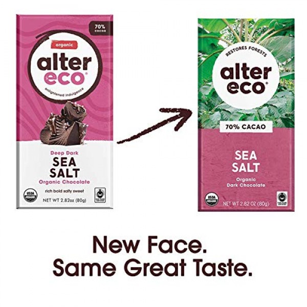 Alter Eco | Single Chocolate Bars | Pure Dark Cocoa, Fair Trade,...