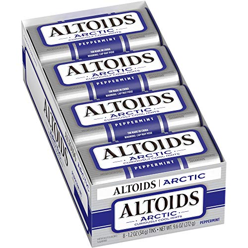 ALTOIDS Arctic Peppermint Mints, 1.2-Ounce Tin Pack of 8