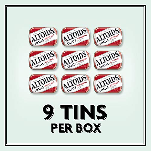 Altoids Smalls Peppermint Breath Mints 0.37 Ounce Tin Pack Of 9