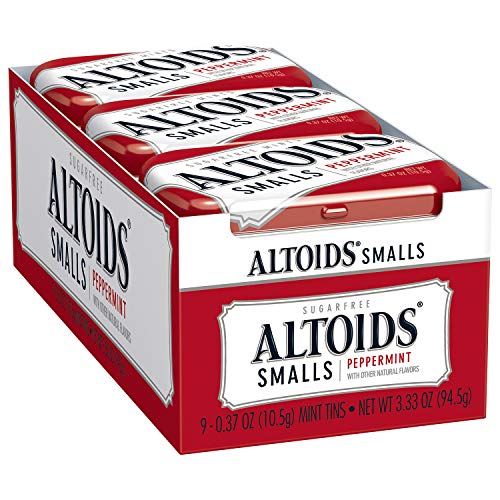 Altoids Smalls Peppermint Breath Mints 0.37 Ounce Tin Pack Of 9