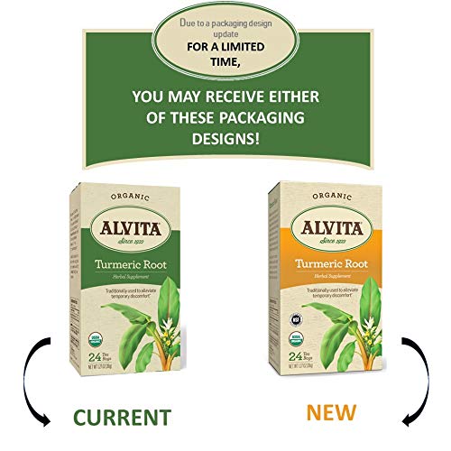 Alvita Organic Turmeric Herbal Tea - Made With Premium Quality O