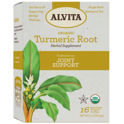 Alvita Organic Turmeric Root Tea, Herbal Organic Turmeric Detoxi...