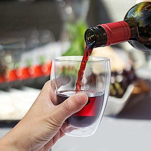 Glass Coffee Mugs Set Of 2, Double Wall Insulated 12 Ounces Tea