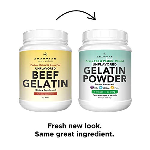 Amandean Grass Fed Beef Gelatin Powder Xl 2.2Lbs | Unflavored