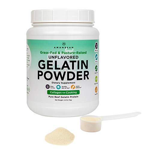 Amandean Grass Fed Beef Gelatin Powder Xl 2.2Lbs | Unflavored