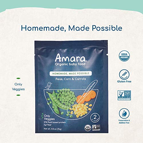 Amara Organic Baby Food | Peas, Corn &Amp; Carrots | Homemade Made P