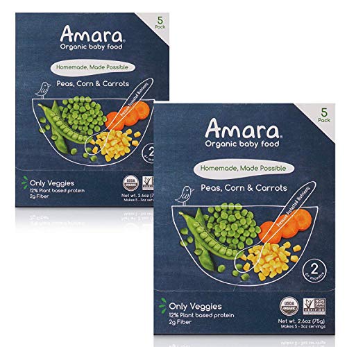 Amara Organic Baby Food | Peas, Corn &Amp; Carrots | Homemade Made P