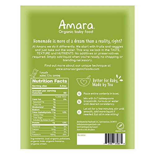 Amara Organic Baby Food | Potato Kale Mash | Homemade Made Possi