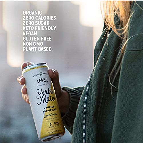 Amaz Organic Sparkling Yerba Mate Tea With Adaptogens For Natura