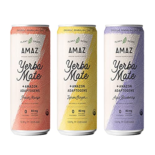 Amaz Organic Sparkling Yerba Mate Tea With Adaptogens For Natura