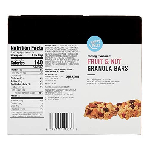 Amazon Brand - Happy Belly Fruit & Nut Chewy Trail Mix Granola B...