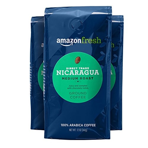 Amazonfresh Direct Trade Nicaragua Ground Coffee, Medium Roast,
