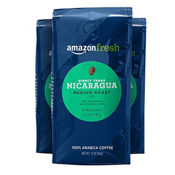 Amazonfresh Direct Trade Nicaragua Ground Coffee, Medium Roast,