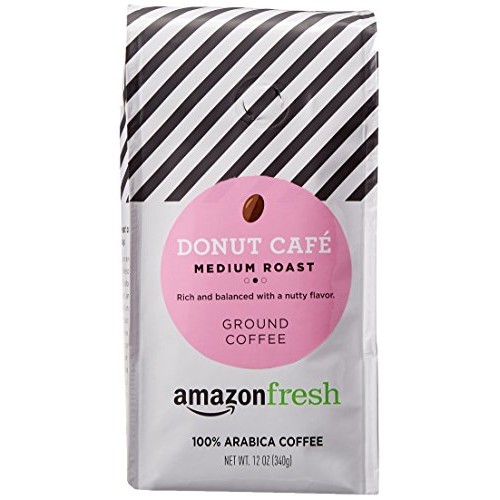 Amazonfresh Donut Cafe Ground Coffee, Medium Roast, 12 Ounce Pa