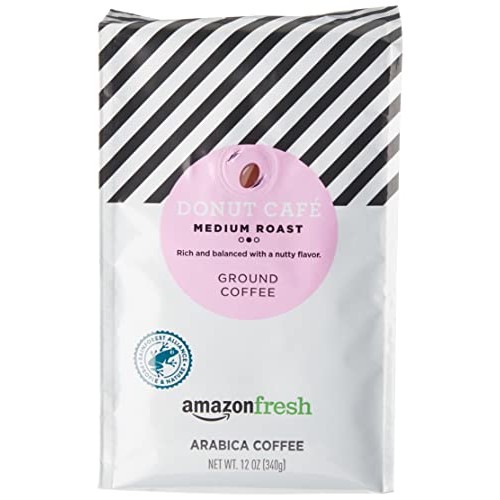 Amazonfresh Donut Café Ground Coffee, Medium Roast, 12 Ounce Pa