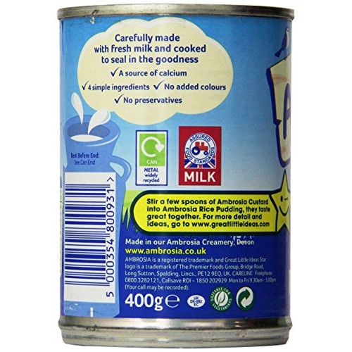 Ambrosia Devon Rice Pudding, 14.1-Ounce Can Pack Of 4