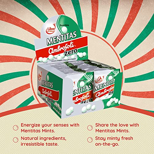 Ambrosoli Mentitas Zero - Sugar-Free Round Mints 24-Pack Displa...