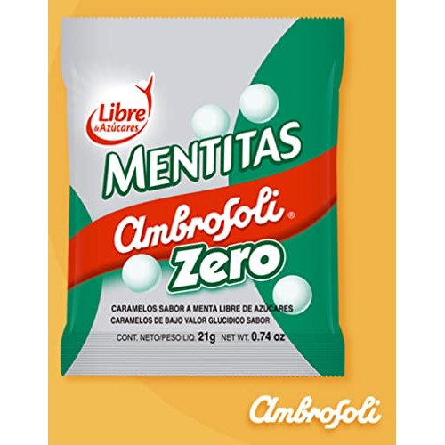 Ambrosoli Mentitas Zero - Sugar-Free Round Mints 24-Pack Displa...