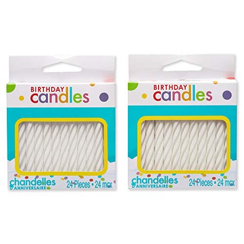 American Greetings Party Supplies, White Spiral Birthday Candles