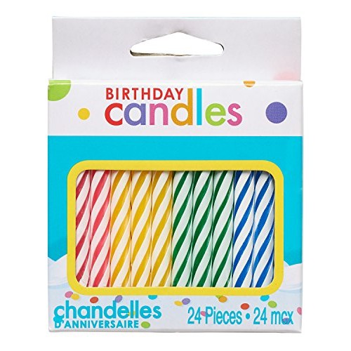 American Greetings Spiral Birthday Candles, Assorted Colors 24-
