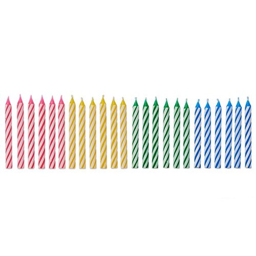 American Greetings Spiral Birthday Candles, Assorted Colors 24-