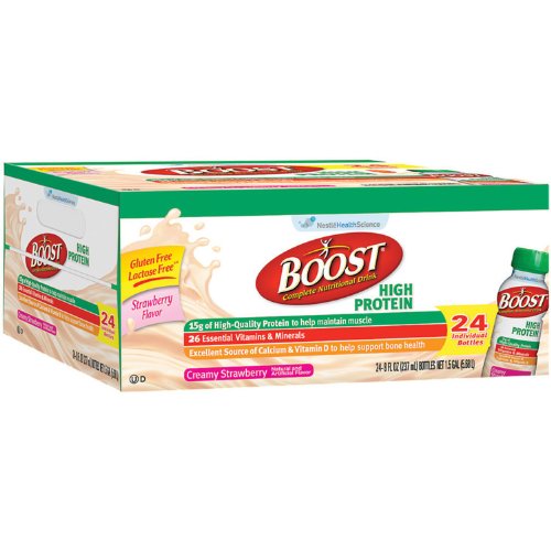 Boost High-Protein Drink, Strawberry, 192 Fl Oz /24Ct X2 As