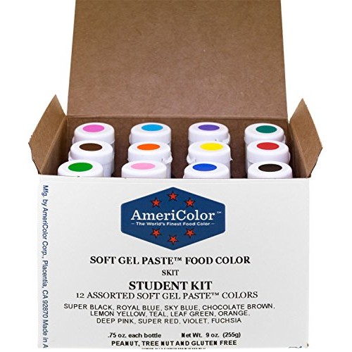 Food Coloring Americolor Student Kit, 12 .75 Ounce Bottles Soft