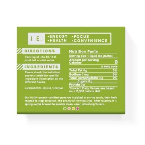 I.E. Green Tea Organic Natural Green Tea Variety Pack, Caffeinat