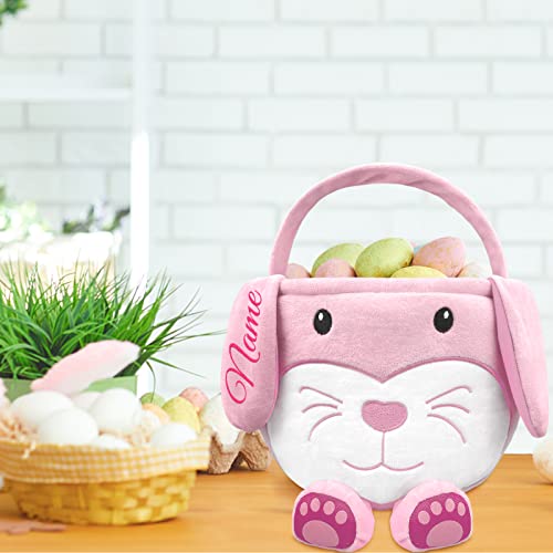 Amidaky Plush Easter Baskets Personalized Bunny Easter Basket fo...