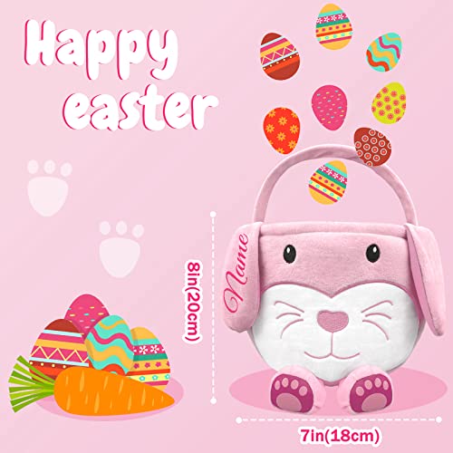 Amidaky Plush Easter Baskets Personalized Bunny Easter Basket fo...