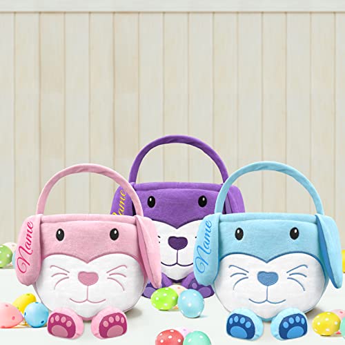 Amidaky Plush Easter Baskets Personalized Bunny Easter Basket fo...