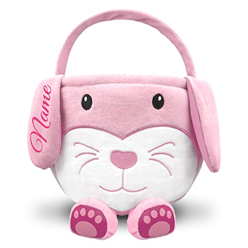 Amidaky Plush Easter Baskets Personalized Bunny Easter Basket fo...