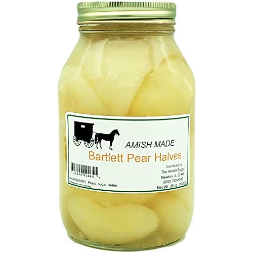 Amish Made Canned Fruit Bartlett Pear Halves 2-32 Oz. Jars