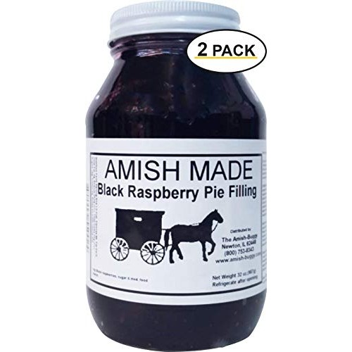 Amish Pie Filling Black Raspberry - Two 32 Oz Jars