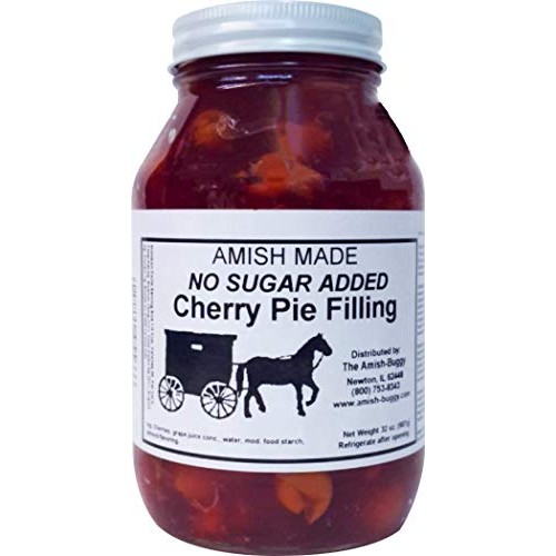 Amish Pie Filling No Sugar Added Cherry - Two 32 Oz Jars