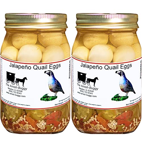 The Amish-Buggy Jalapeno Quail Eggs, 2 Jars 16 Ounce