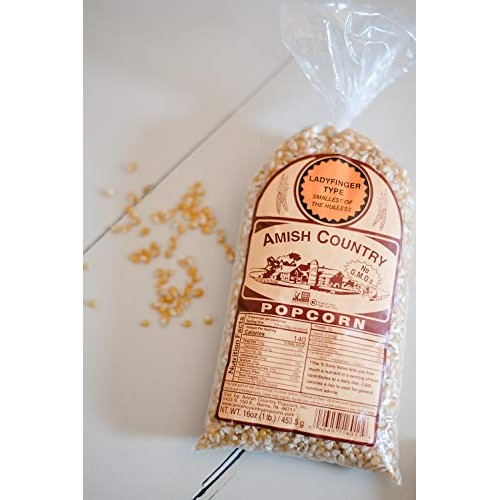 Amish Country Popcorn | 1 Lb Bag | Ladyfinger Popcorn Kernels |