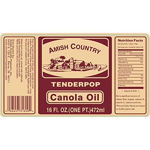 Amish Country Popcorn - 16 Oz Butter Flavored Canola Oil With Re